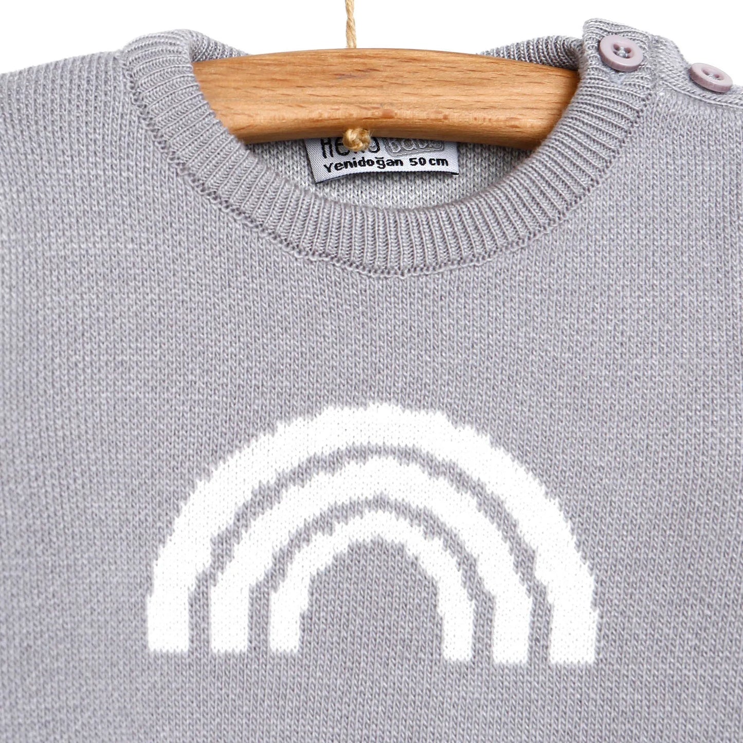 HelloBaby Newborn Rainbow Knit Sweatshirt Starter Set - Grey