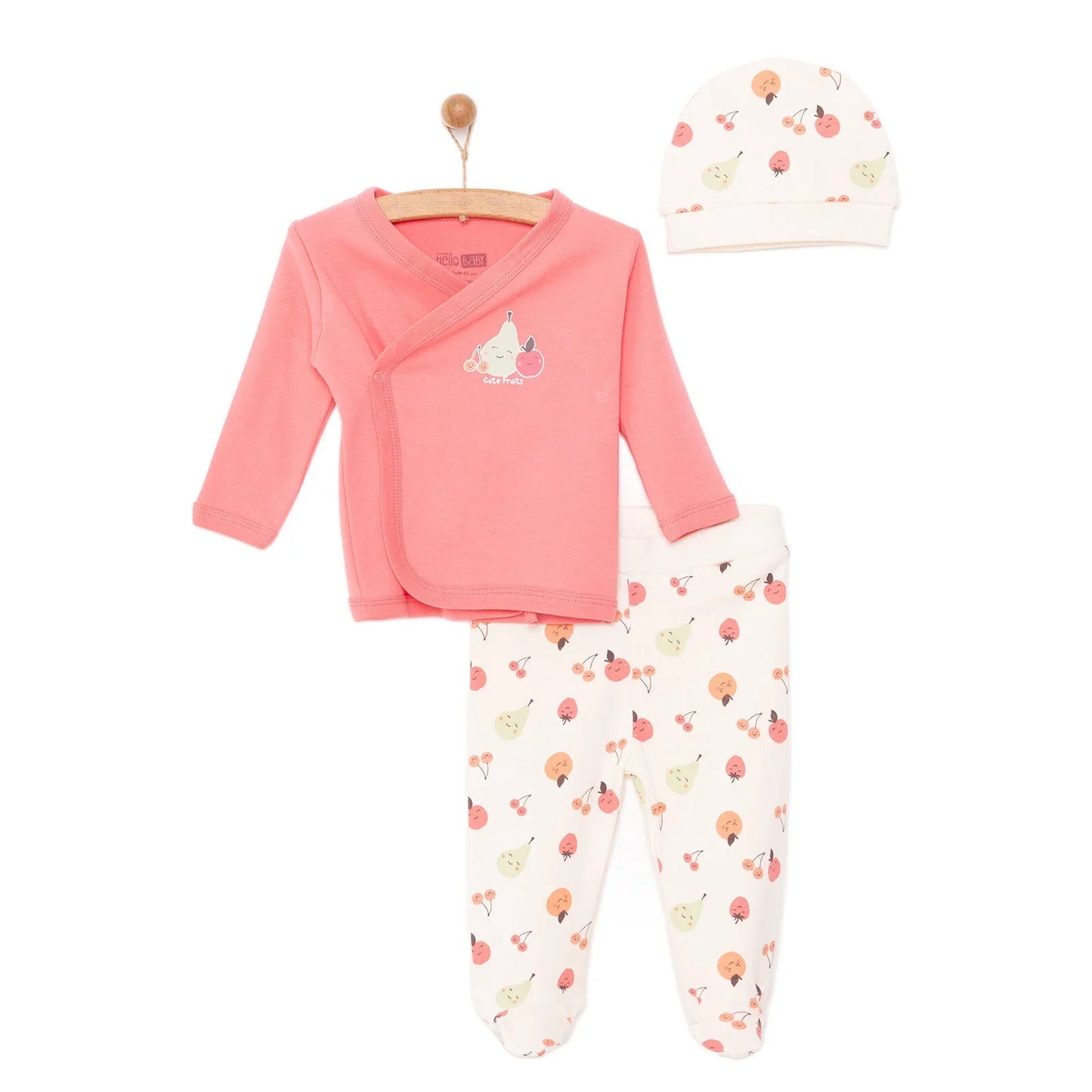 HelloBaby Newborn Baby Top-Hat-Footed Set - Ecru