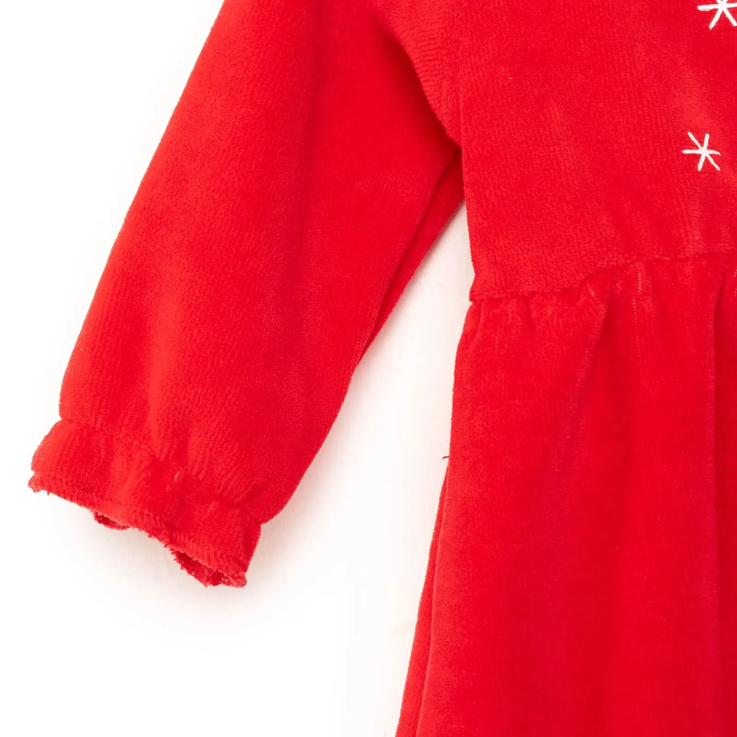 My First Christmas Newborn Girl Velvet Dress - Red