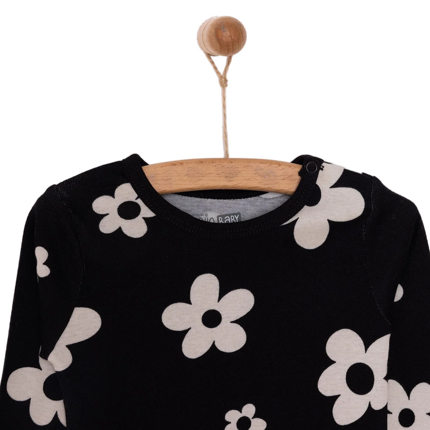 HelloBaby Girl Long Sleeve Bodysuit - Black