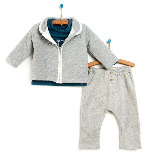 Cassiope Sweatshirt-Pants-Cardigan - Grey Melange