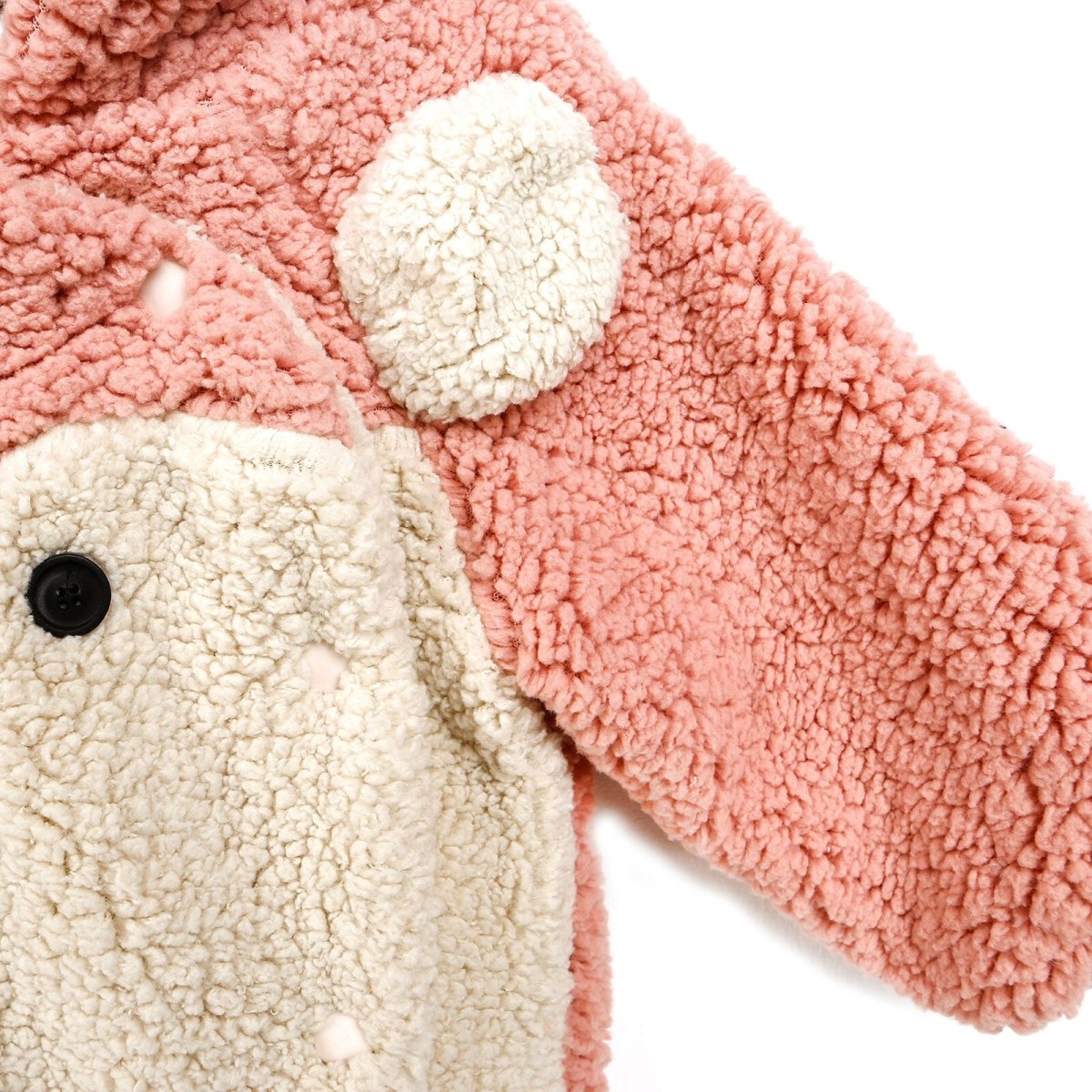 Midimod Newborn Deer Figure Welsoft Footed Jumpsuit - Light Rose