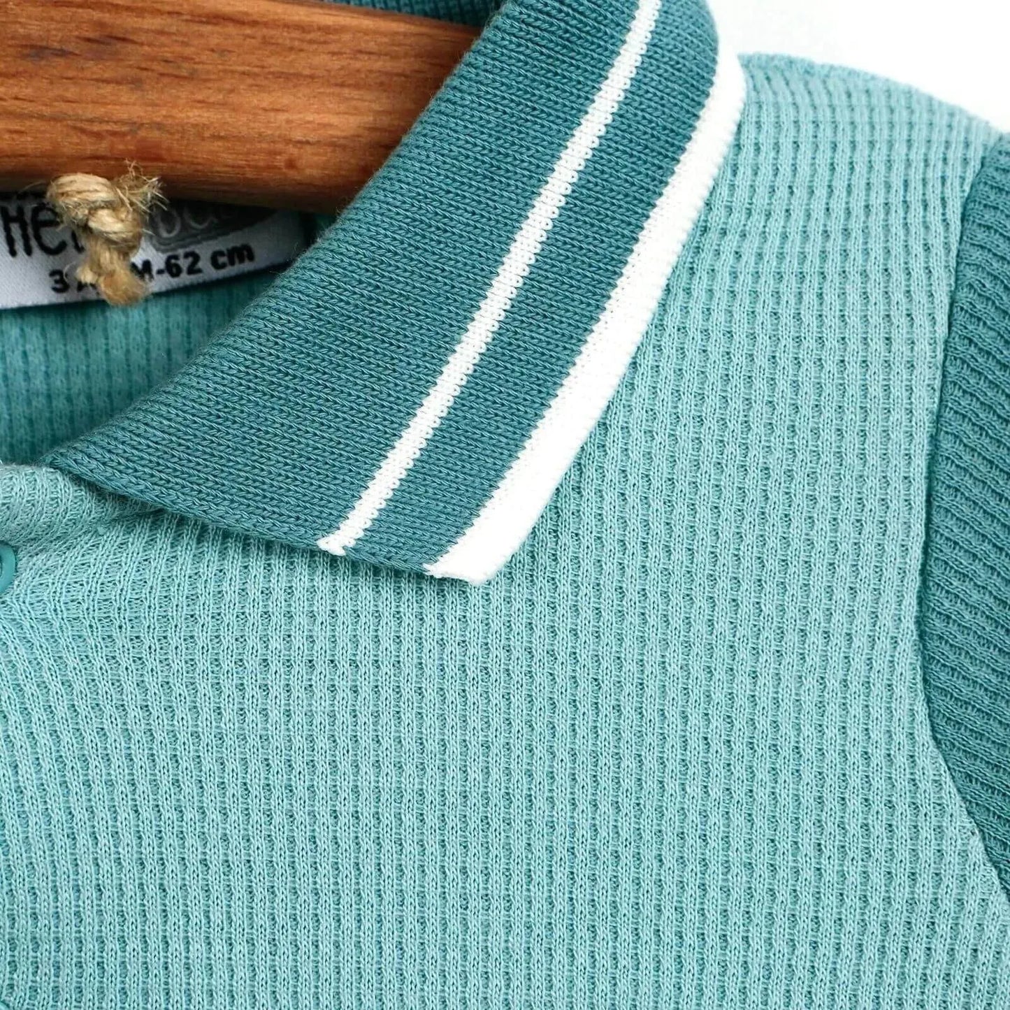 HelloBaby Newborn Polo Collar Romper - Light Blue