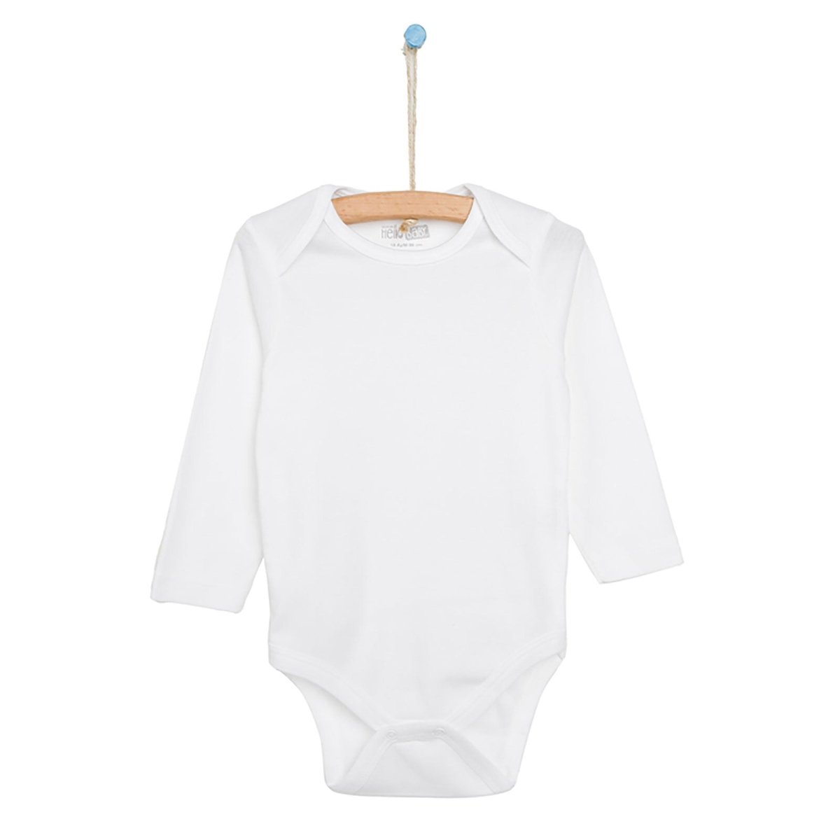 HelloBaby Long Sleeve Baby Bodysuit - White
