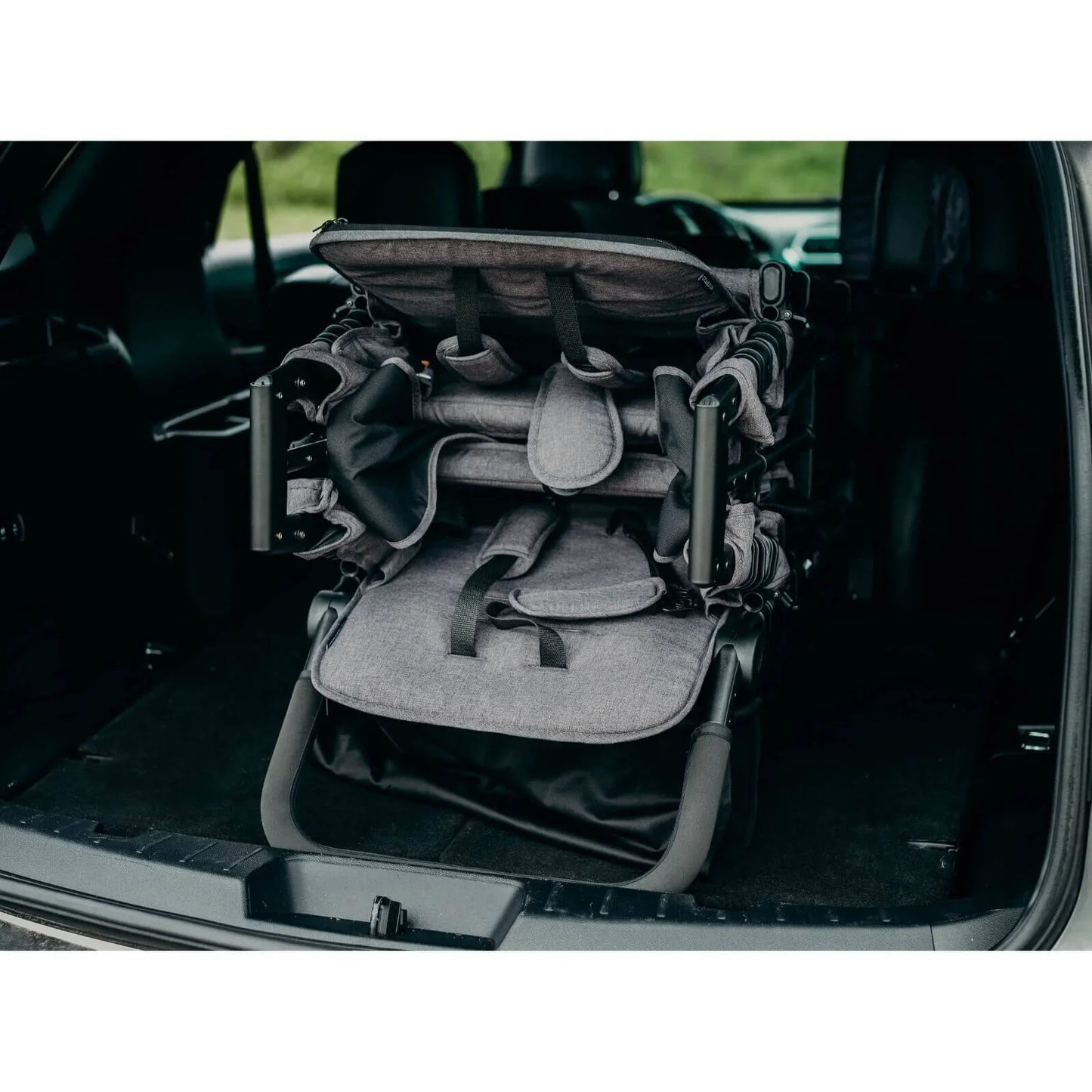 Wonderfold W2 Elite Double Stroller Wagon - Charcoal Grey