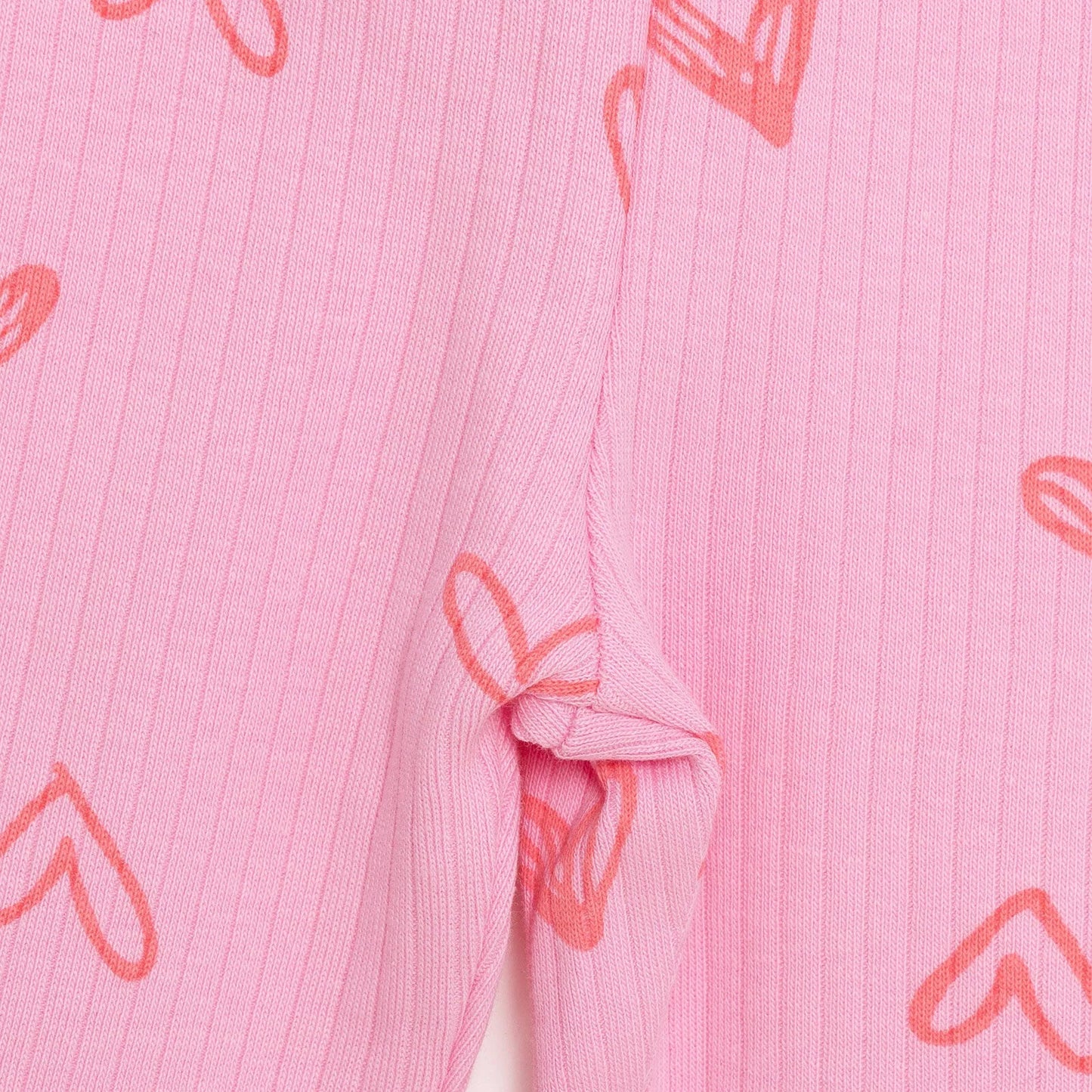 HelloBaby Girl Heart Patterned Flare Leggings - Pink