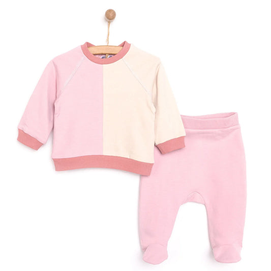 HelloBaby Newborn Colour Block Sweatshirt - Pink