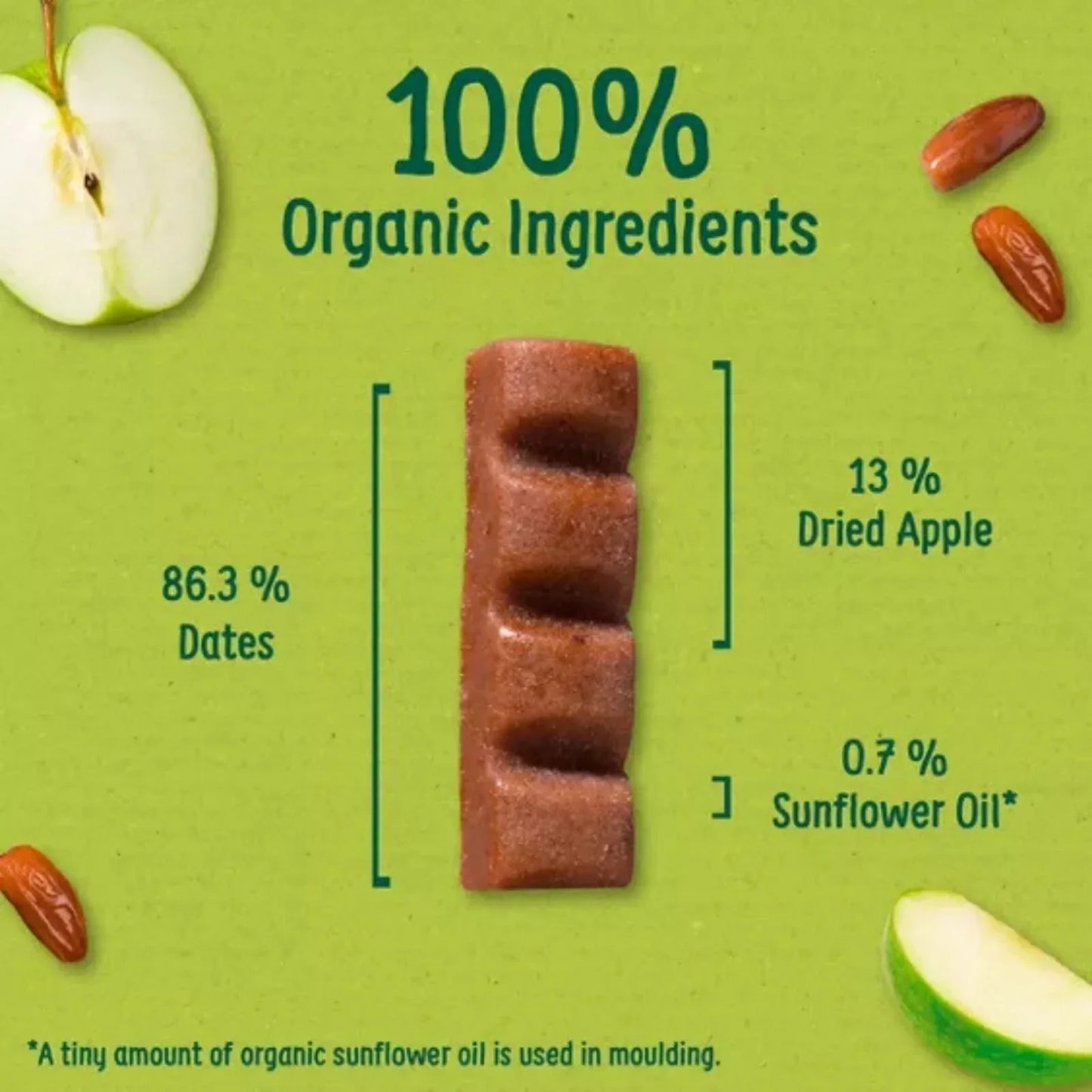 Organix Apple & Date Chunky Fruit Bar 12+ months 102g (6x17g)