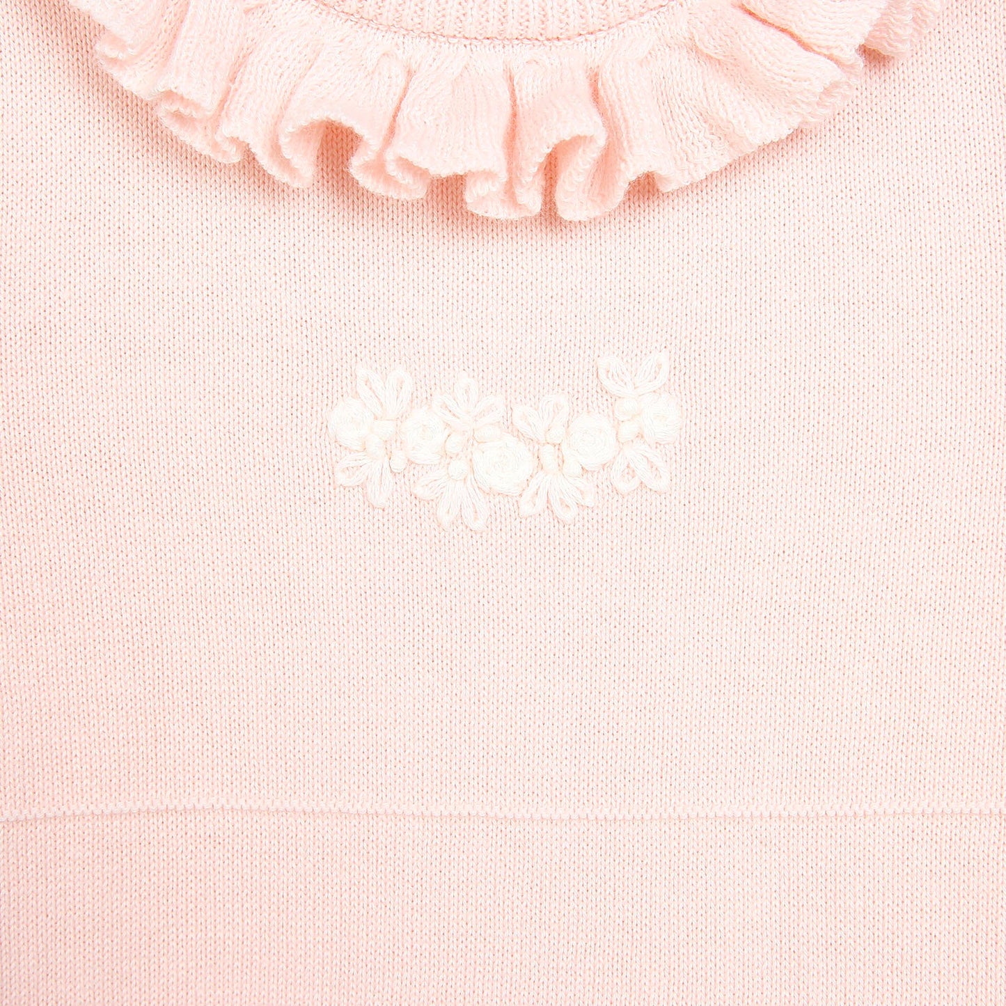 HelloBaby Newborn Knit Ruffled Jumpsuit - Salmon