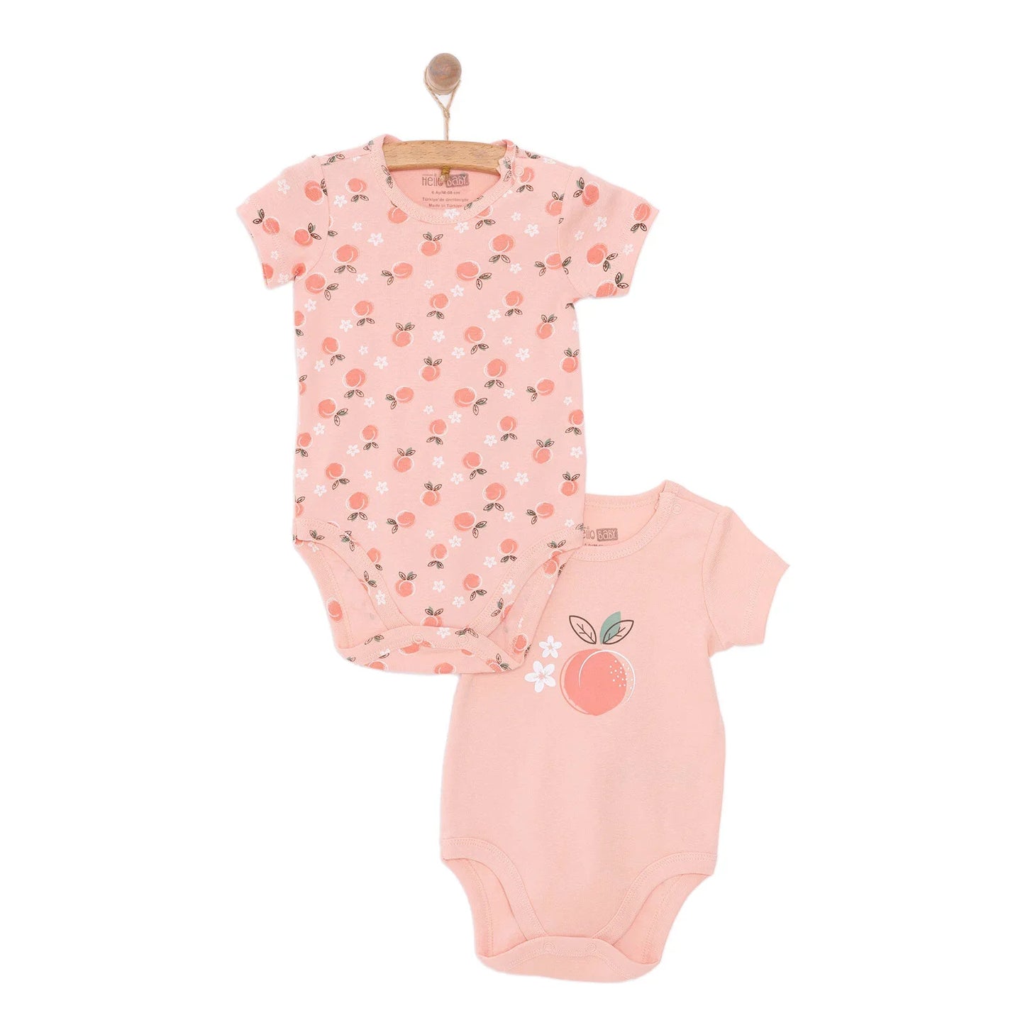 HelloBaby Baby Girl Short Sleeve Bodysuit 2 pcs - Pink