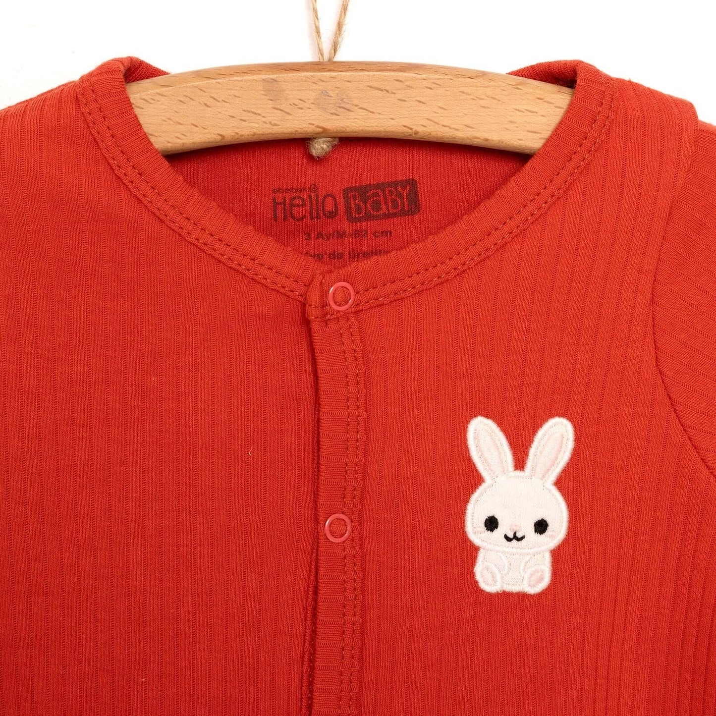 HelloBaby Newborn Girl Footed Jumpsuit - Vermilion