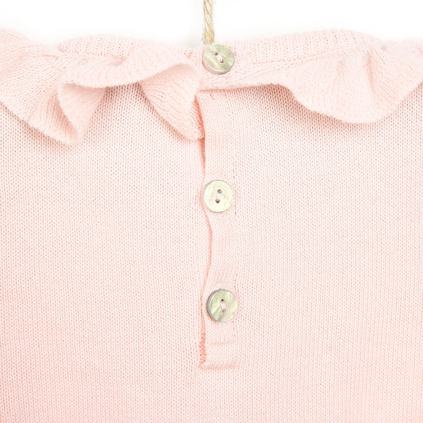 HelloBaby Newborn Knit Ruffled Jumpsuit - Salmon