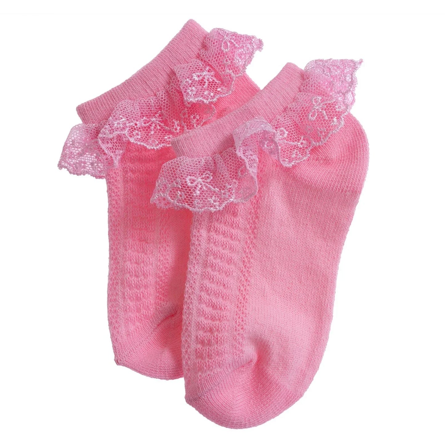 HelloBaby Girl Socks with Lace - Pink