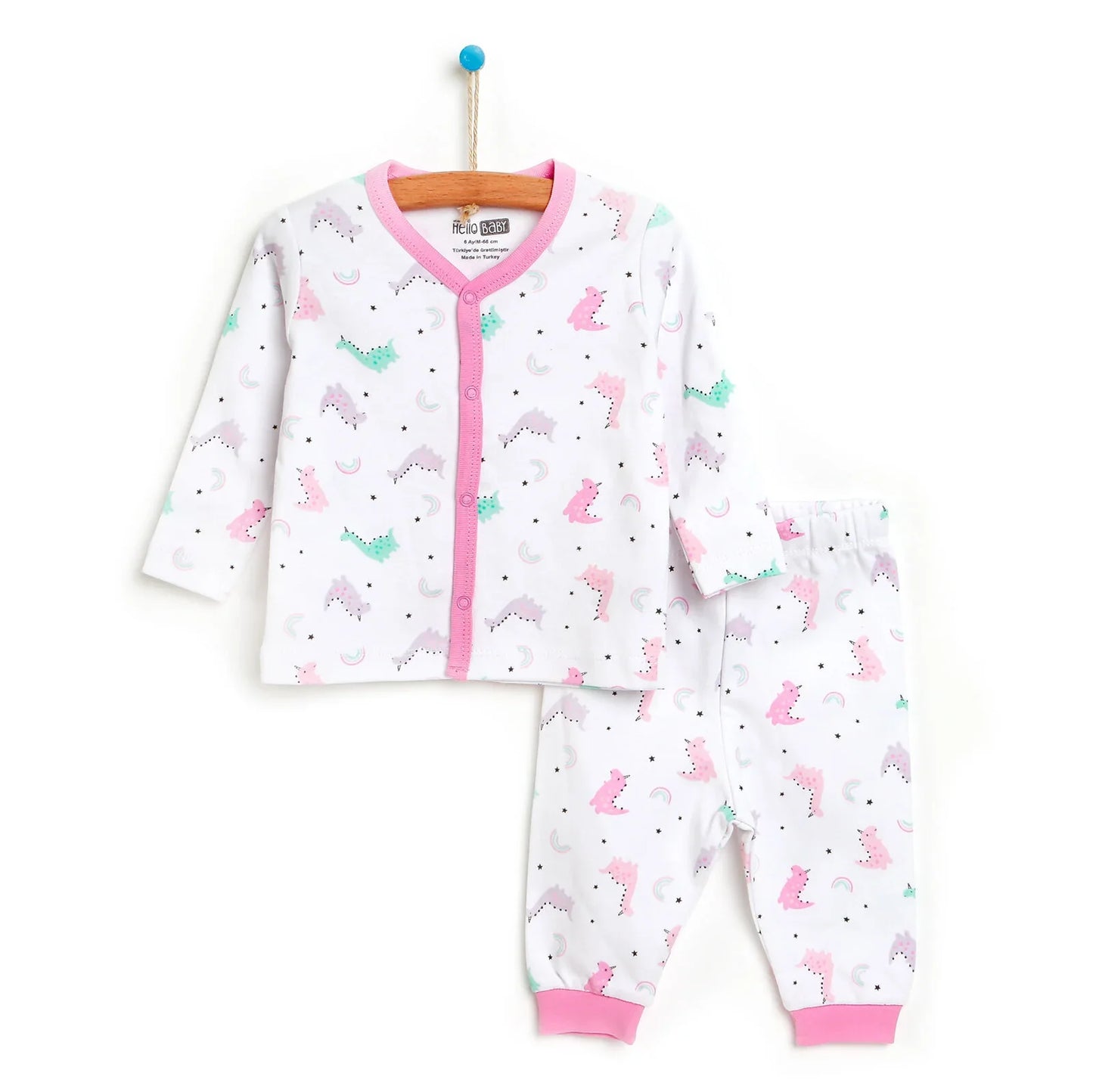 HelloBaby Basic Baby Girl Pyjamas Set - White