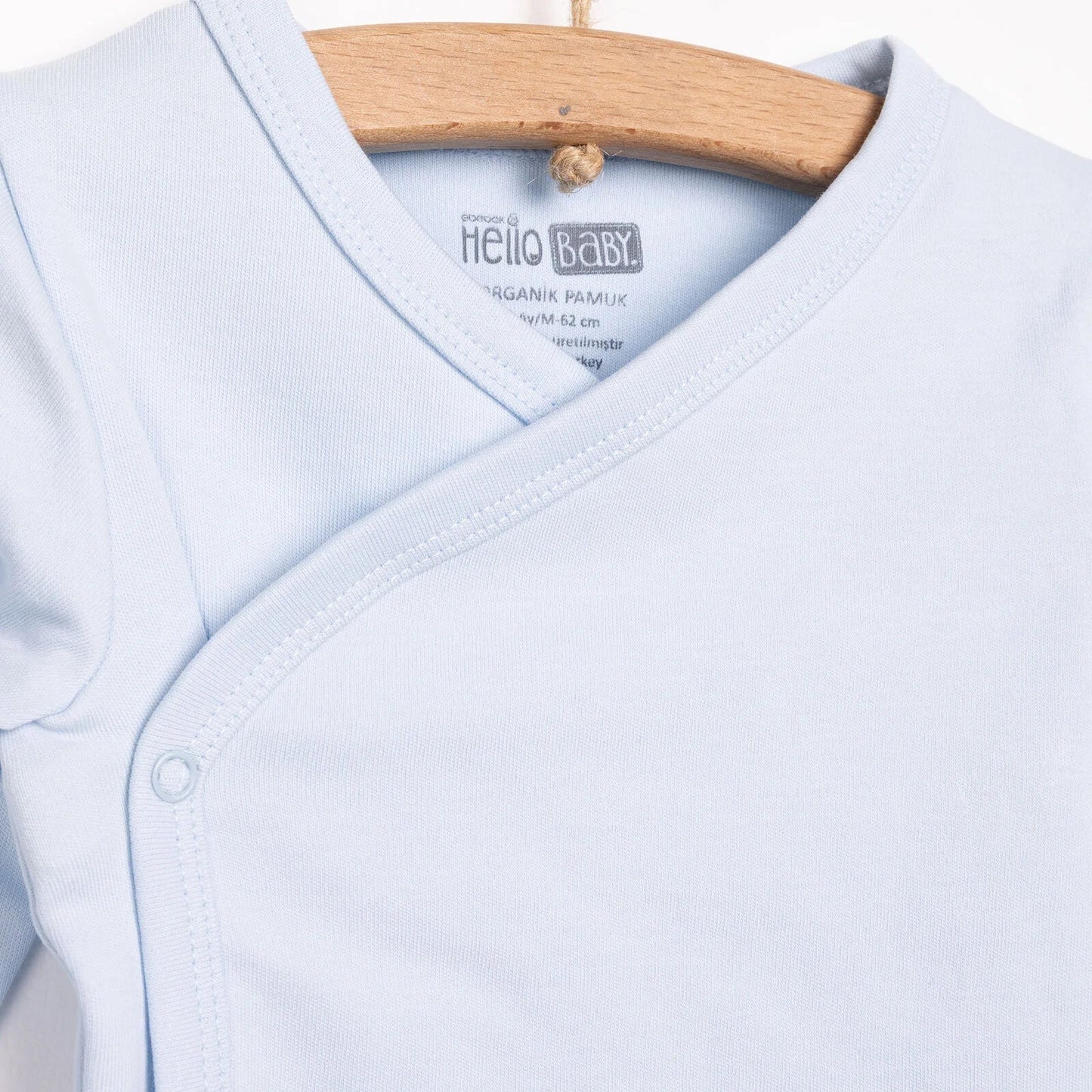 HelloBaby Newborn Organic Wrapover Top-Hat - Blue