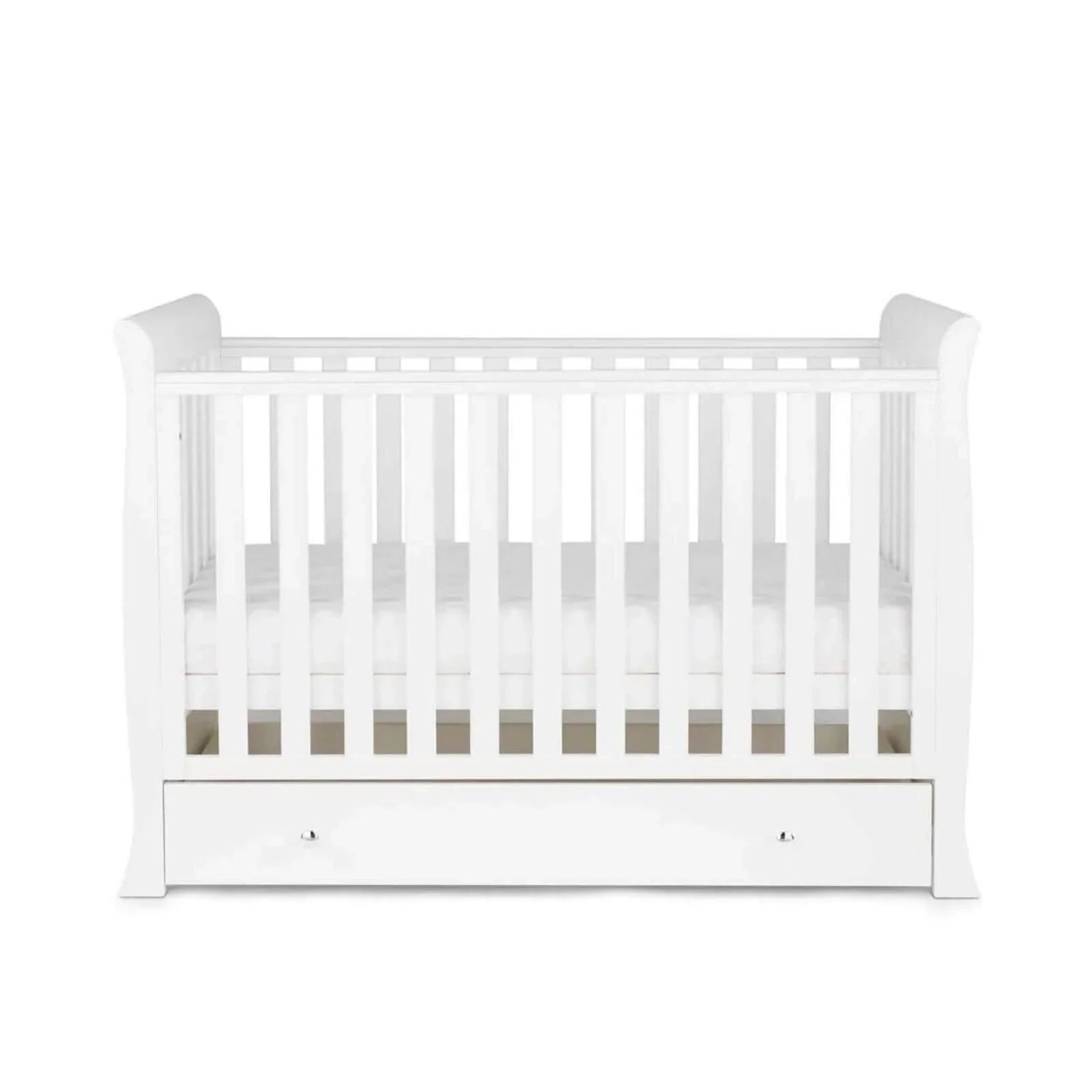 Ickle Bubba Snowdon Mini Cot Bed White - Premium Pocket Sprung Mattress