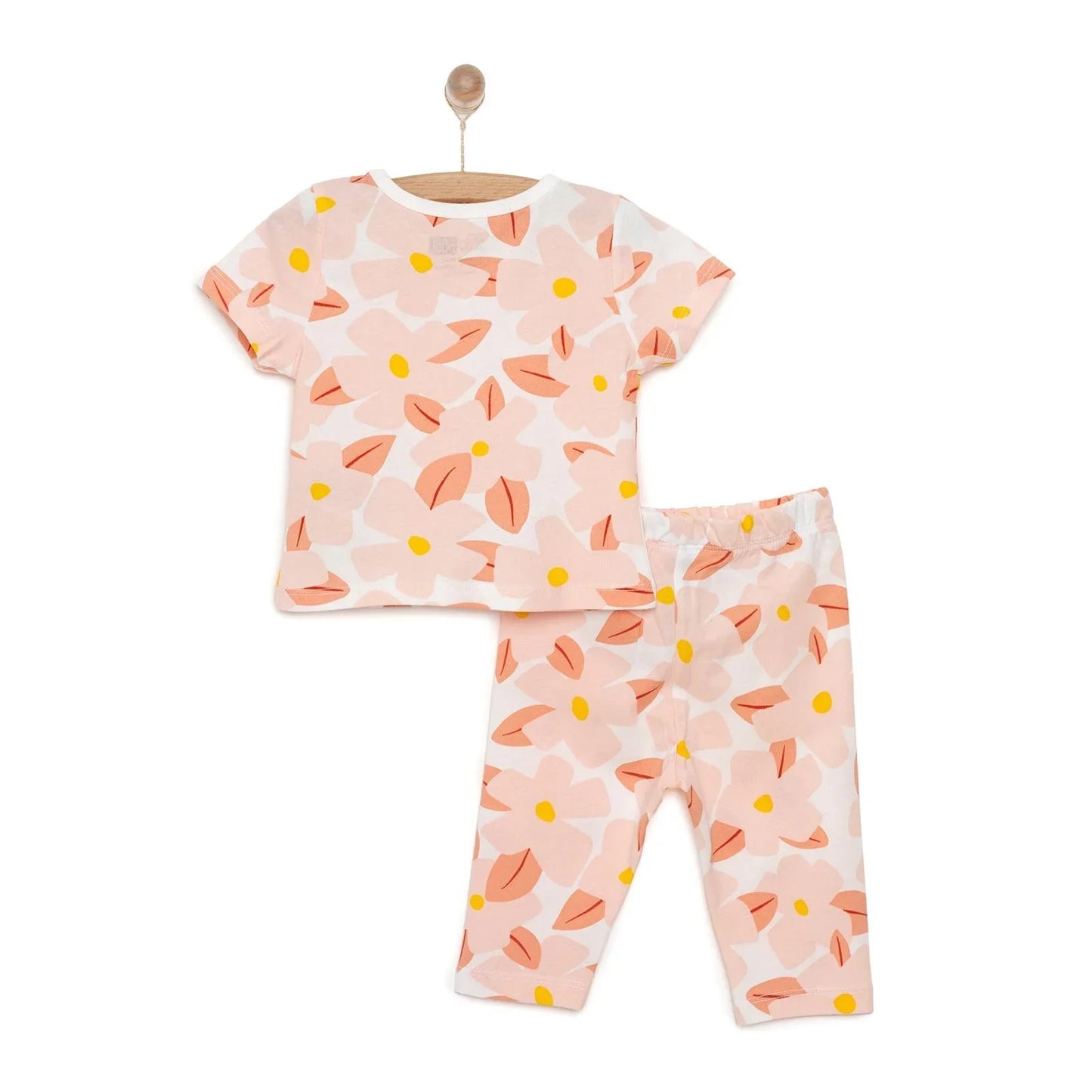 HelloBaby Baby Girl Short Sleeve Pyjamas Set - Ecru