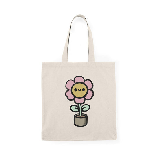 Cartoon Flower in a Pot Tote Bag – Eco - Friendly Design - mezetto KEOLIX KEOLIX