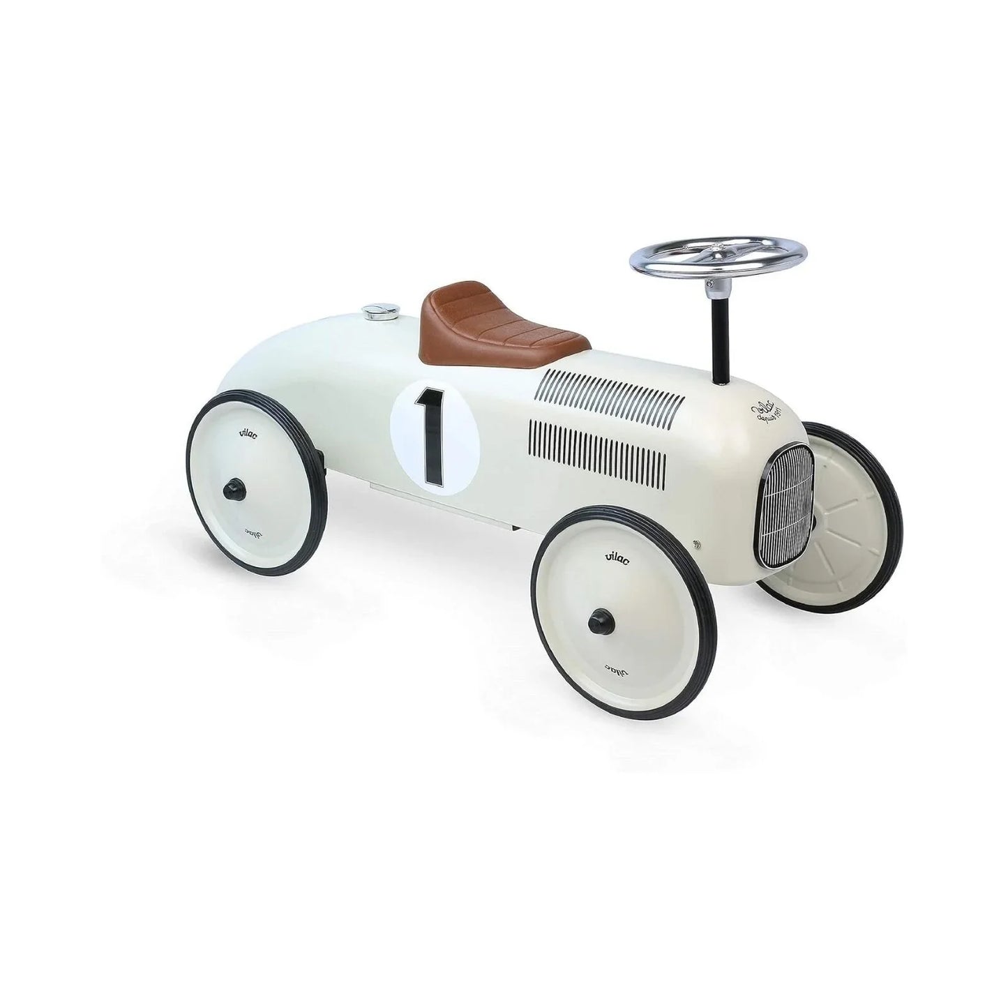 Vilac Ride On Metal Car Toy - Off White