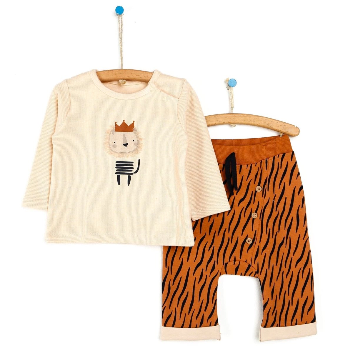 HelloBaby Sweatshirt-Vest-Bottom - Brown