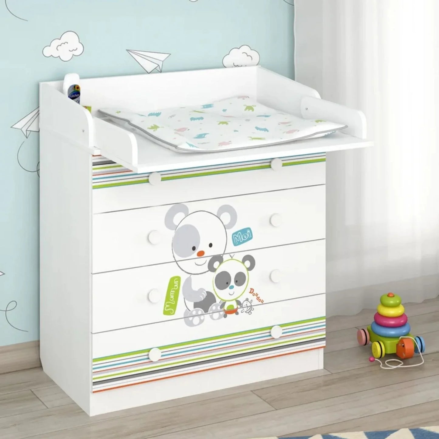 Shefa Kids 800 Changing Dresser - Pandas