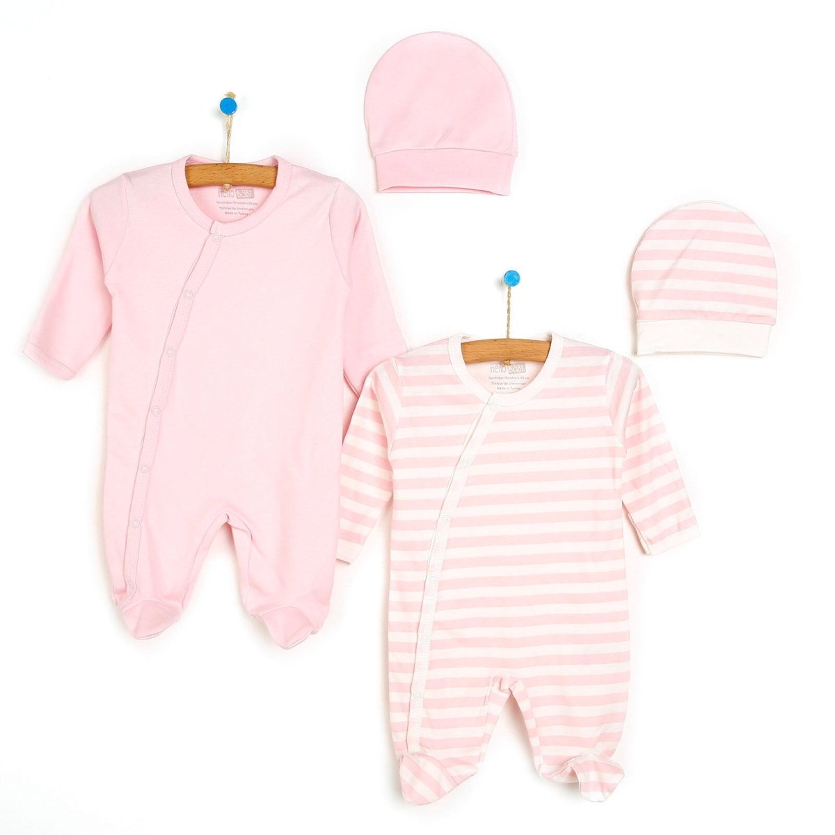 HelloBaby Newborn Baby Girl Striped 2-Pairs