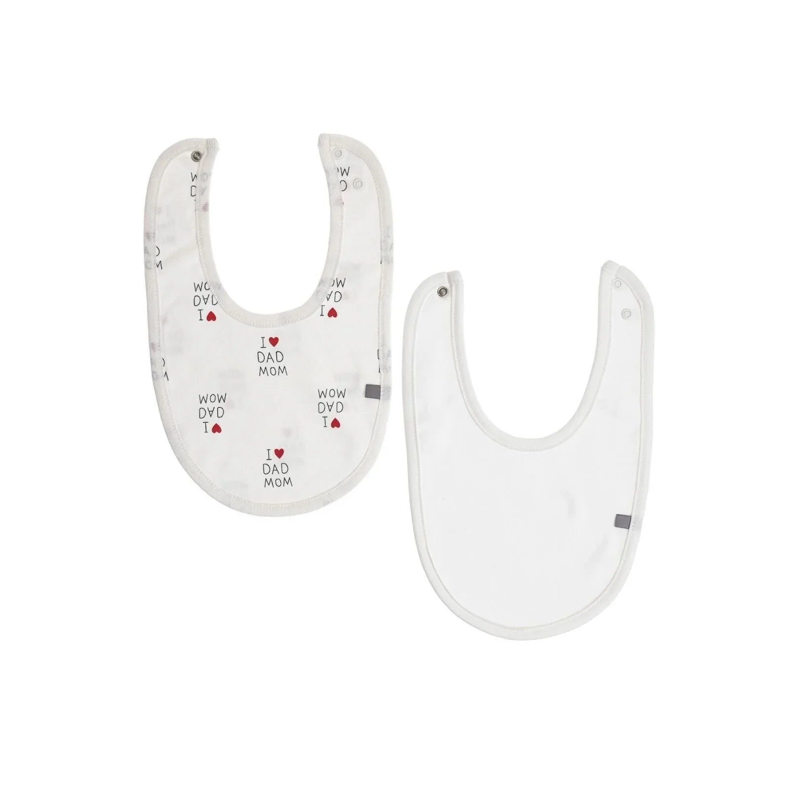 baby me I Love Mom Dad Baby Bib Pack of 2