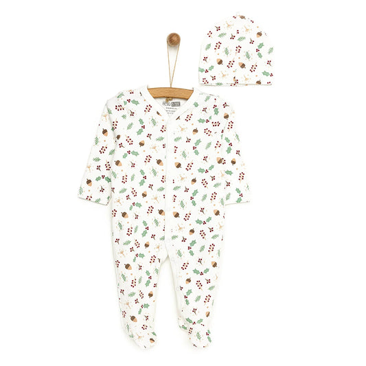 HelloBaby Footed Jumpsuit with Hat - Red
