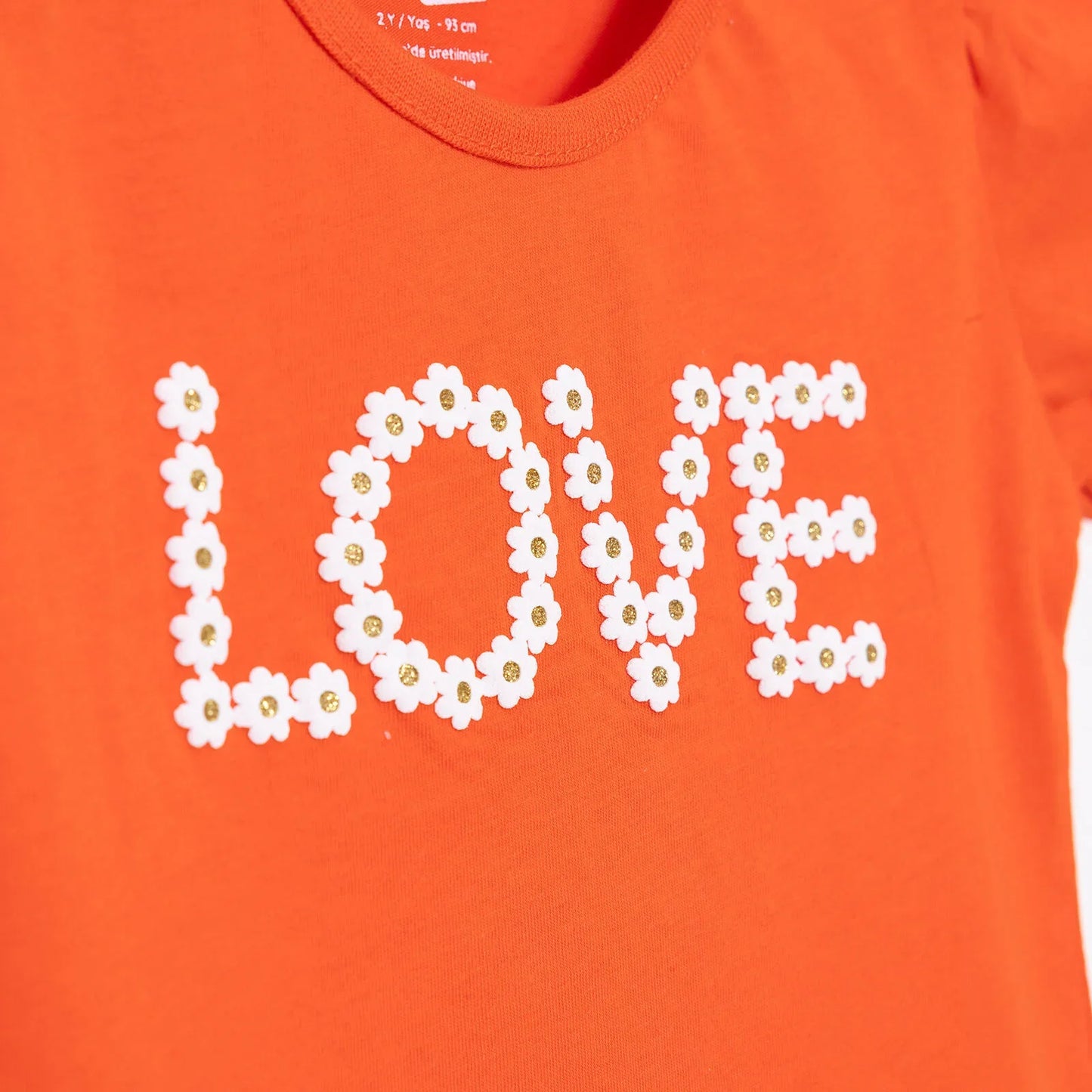 HelloBaby Basic Girl Daisy Patterned T-shirt - Coral