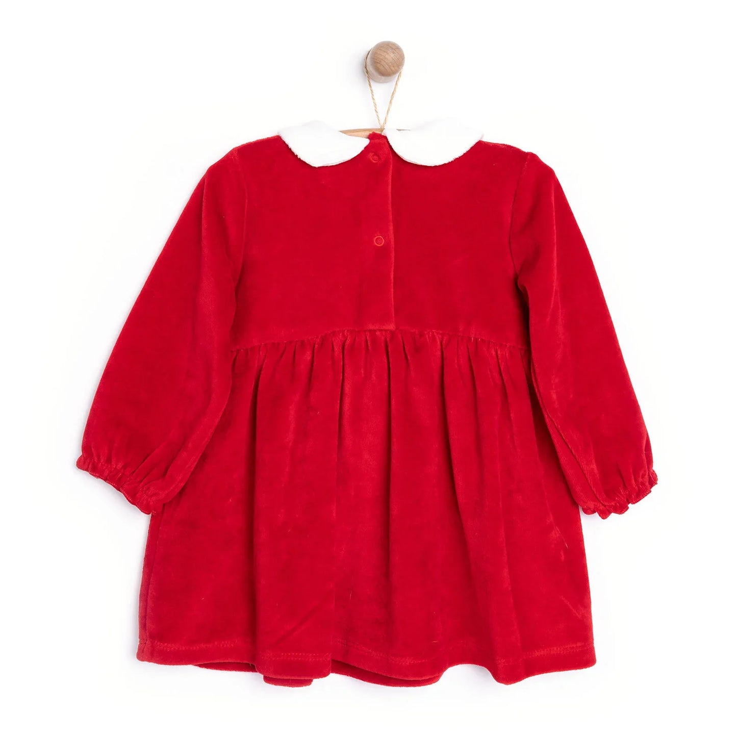 HelloBaby Newborn Girl Velvet Dress - Red