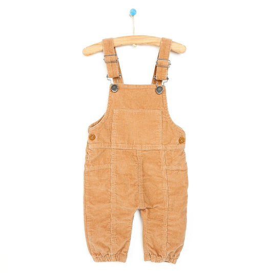HelloBaby Basic Baby Boy Velvet Overalls - Brown
