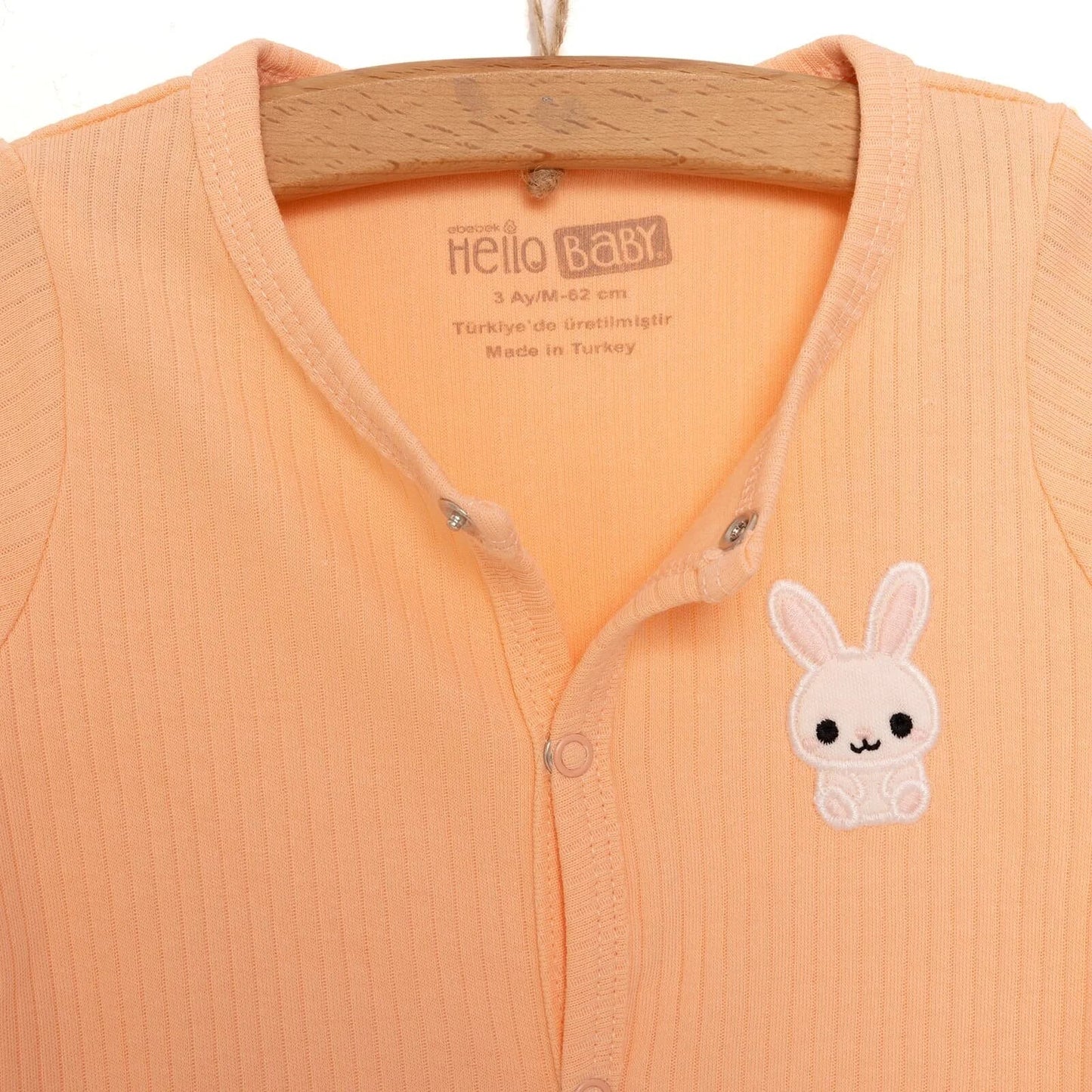 HelloBaby Newborn Girl Footed Jumpsuit - Salmon