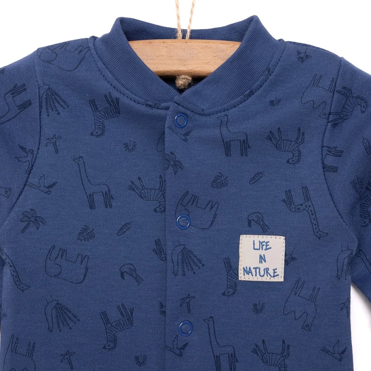 Bebetto Newborn Unisex Footed Jumpsuit - Indigo