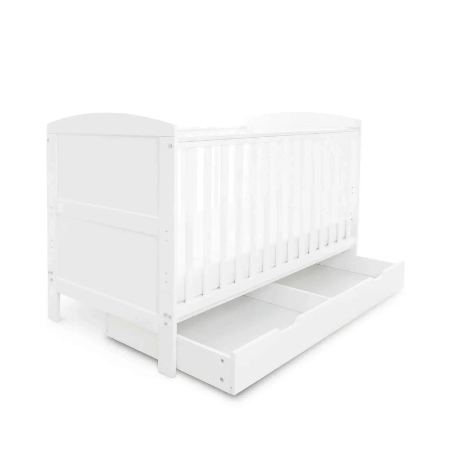 Ickle Bubba Coleby Classic Cot Bed & Under Drawer White - Without Mattress