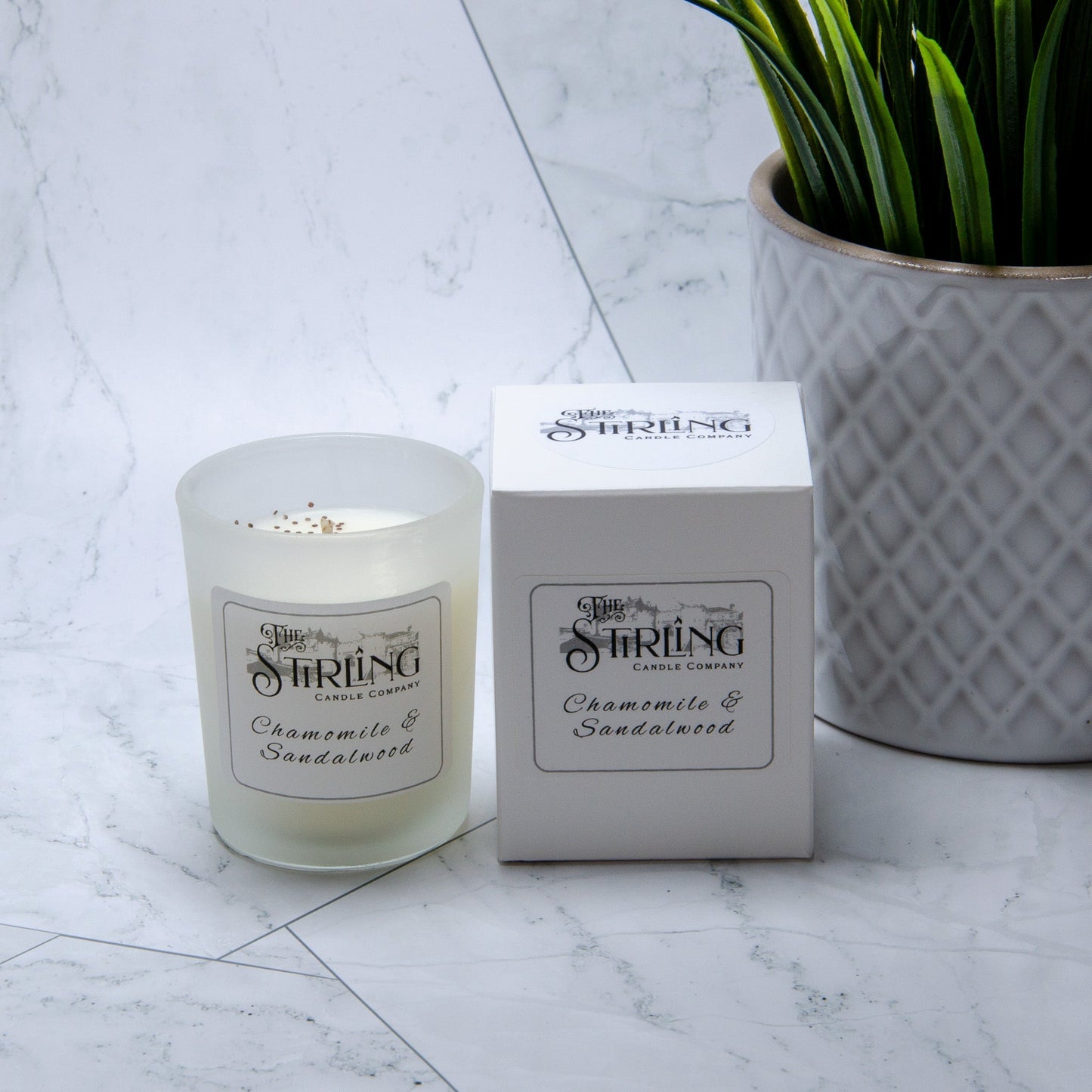 Chamomile & Sandalwood - Small Candle - mezetto Shopify Collective The Stirling Candle Company