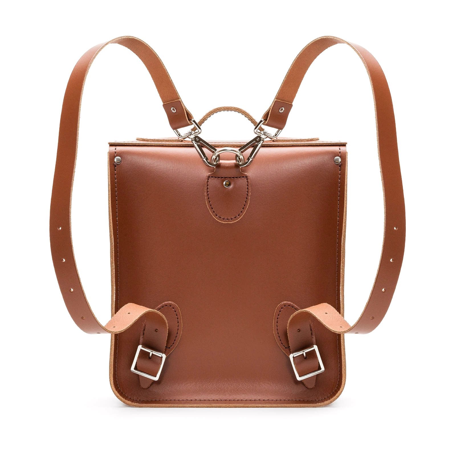 Handmade Leather City Backpack - Chestnut-2