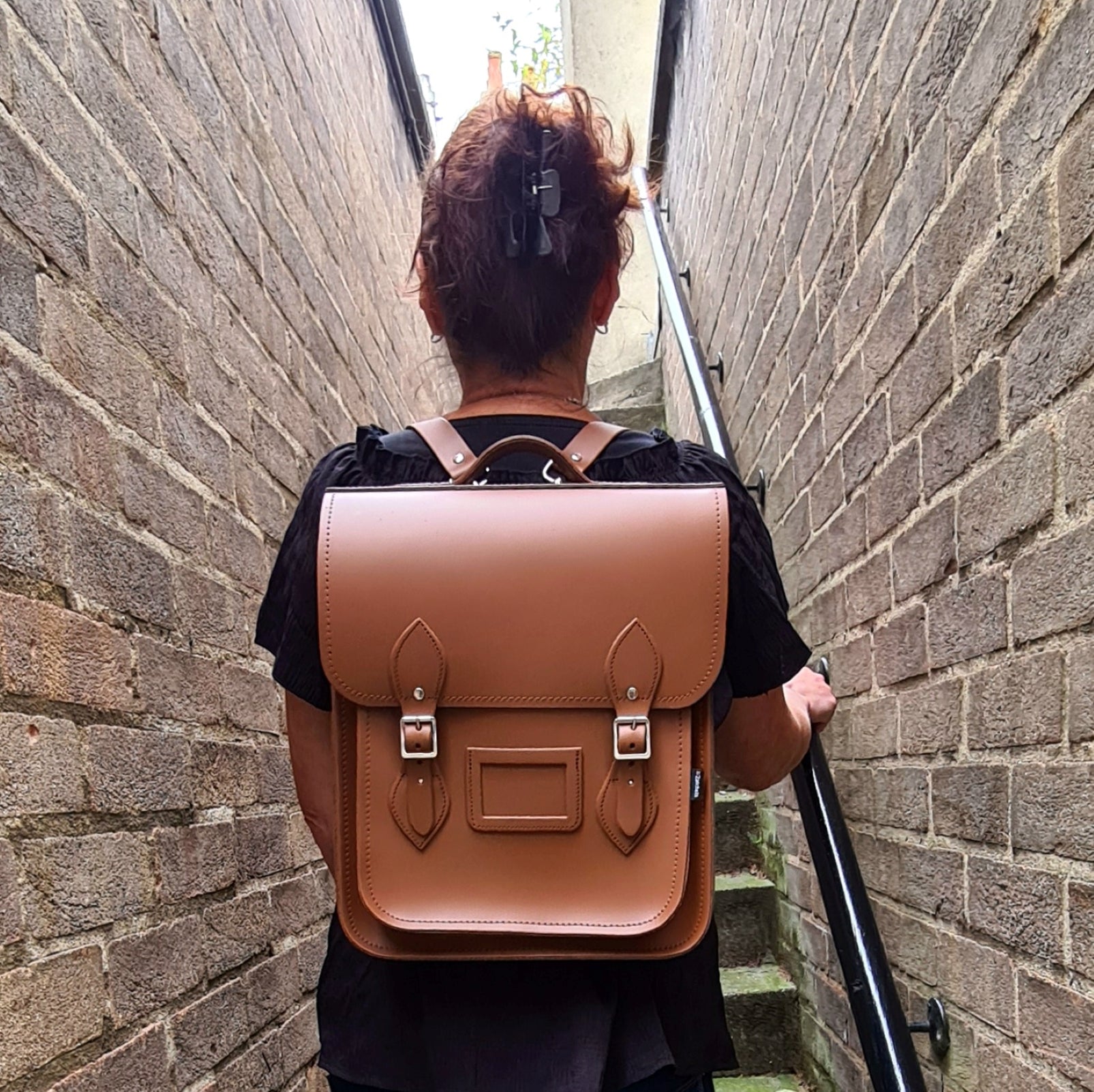 Handmade Leather City Backpack - Chestnut-4