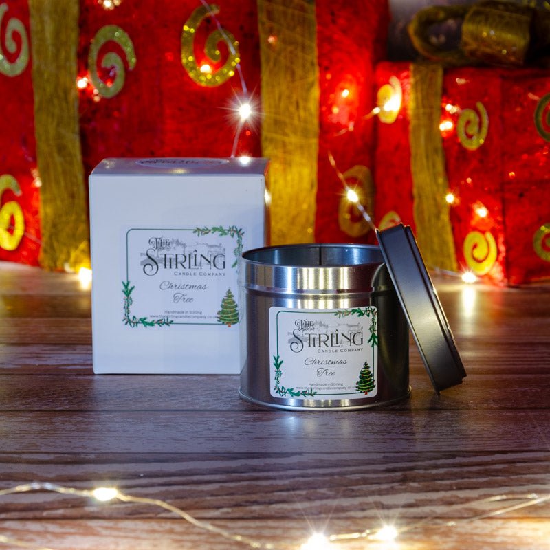 Christmas Tree - Travel Tin Candle - Cotton Wick - mezetto Shopify Collective The Stirling Candle Company