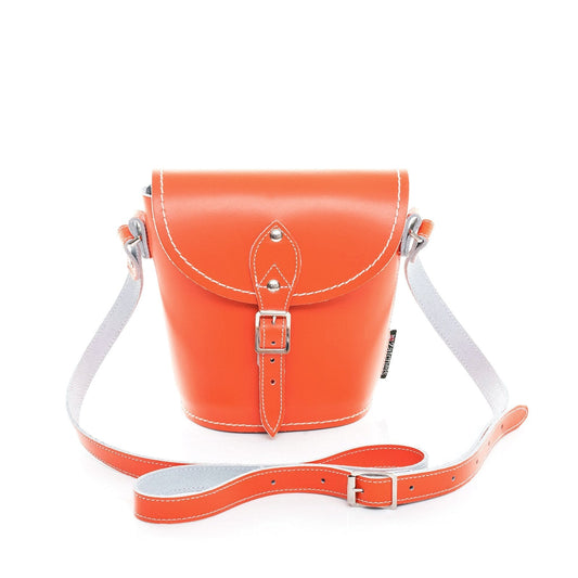 Handmade Leather Barrel Bag - Orange-0