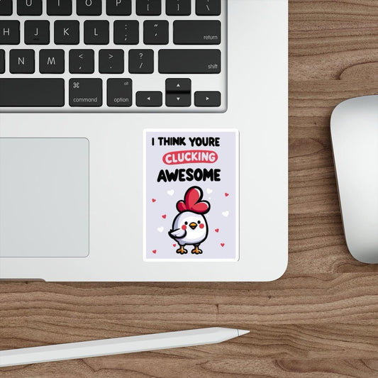 Clucking Awesome Chicken Sticker | Funny Pun Vinyl Decal - mezetto KEOLIX KEOLIX