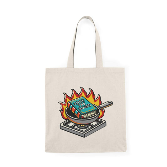 Cook the Books Tote Bag – Recycled Cotton, Funny Pun Gift - mezetto KEOLIX KEOLIX