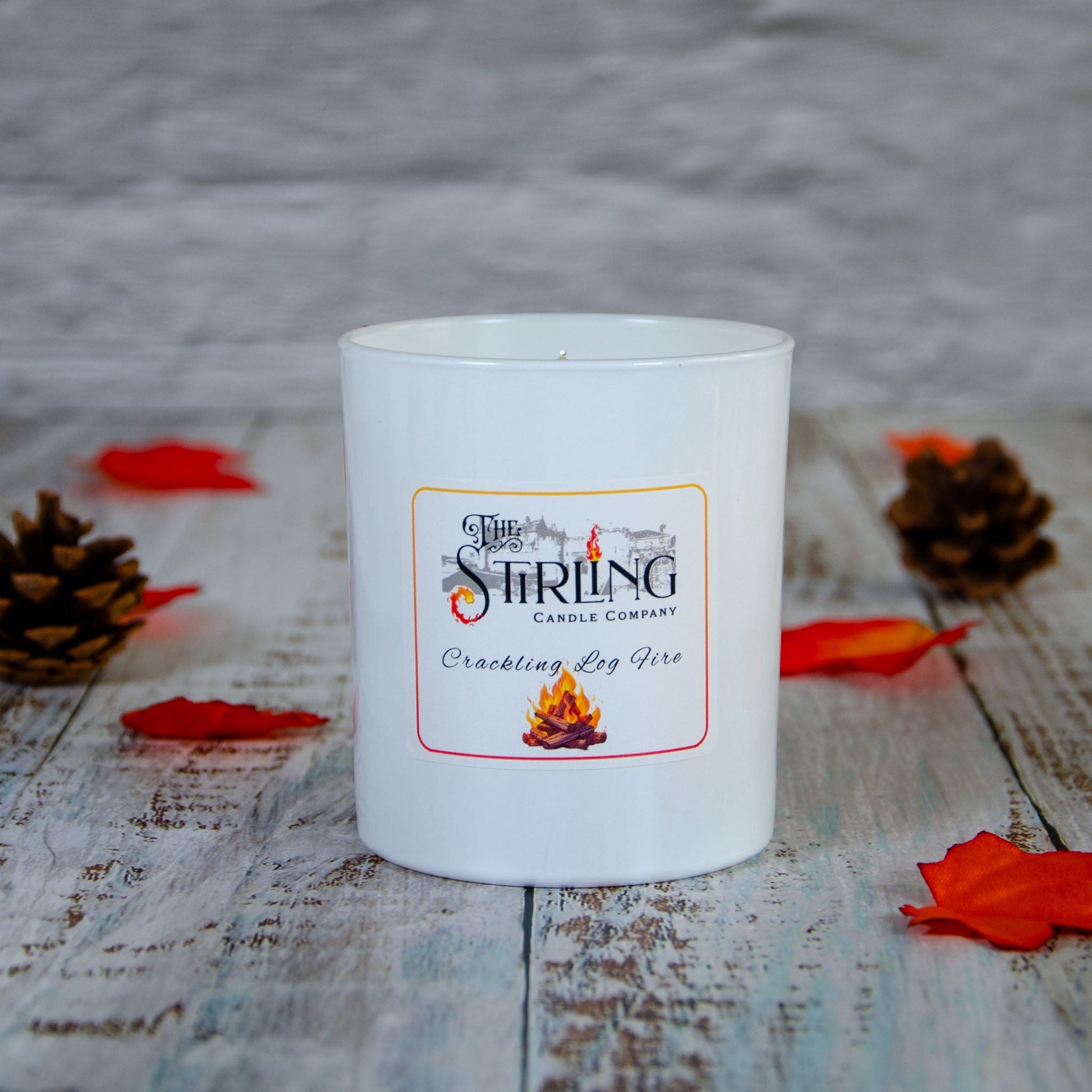 Crackling Log Fire - Large Candle - mezetto Shopify Collective The Stirling Candle Company
