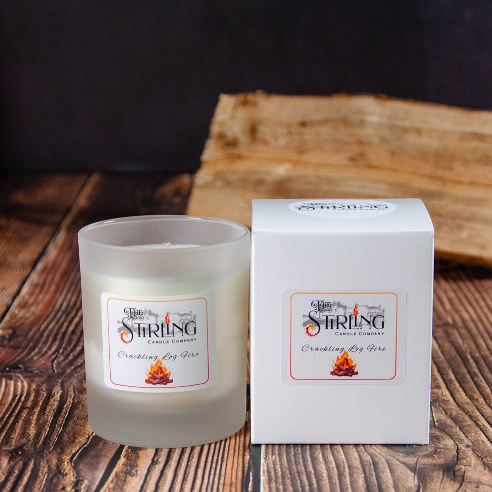 Crackling Log Fire - Medium Candle - mezetto Shopify Collective The Stirling Candle Company