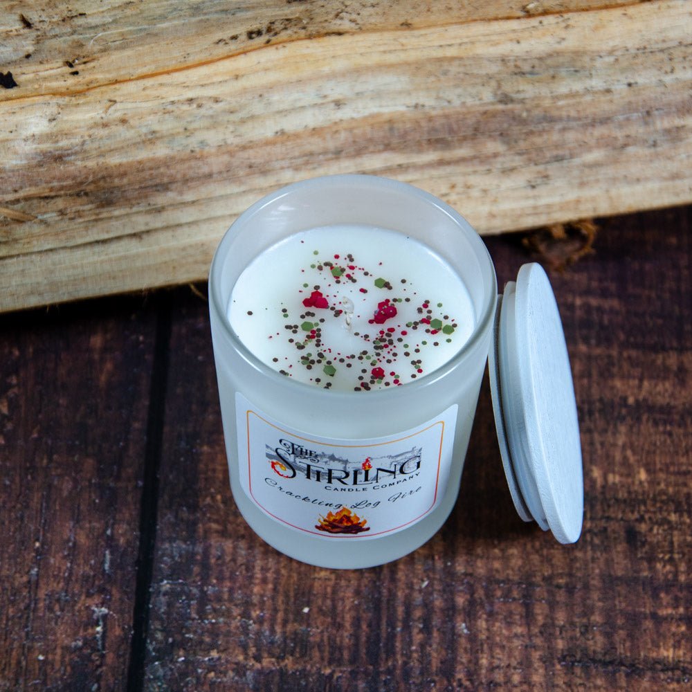 Crackling Log Fire - Small Candle - mezetto Shopify Collective The Stirling Candle Company