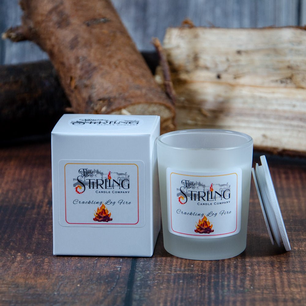 Crackling Log Fire - Small Candle - mezetto Shopify Collective The Stirling Candle Company