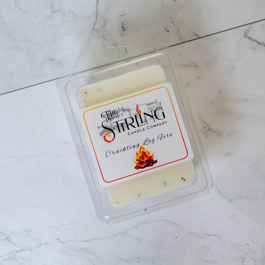Crackling Log Fire - Wax Melt Clamshell - mezetto Shopify Collective The Stirling Candle Company