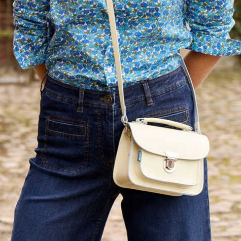 Luna Handmade Leather Bag - Cream-3