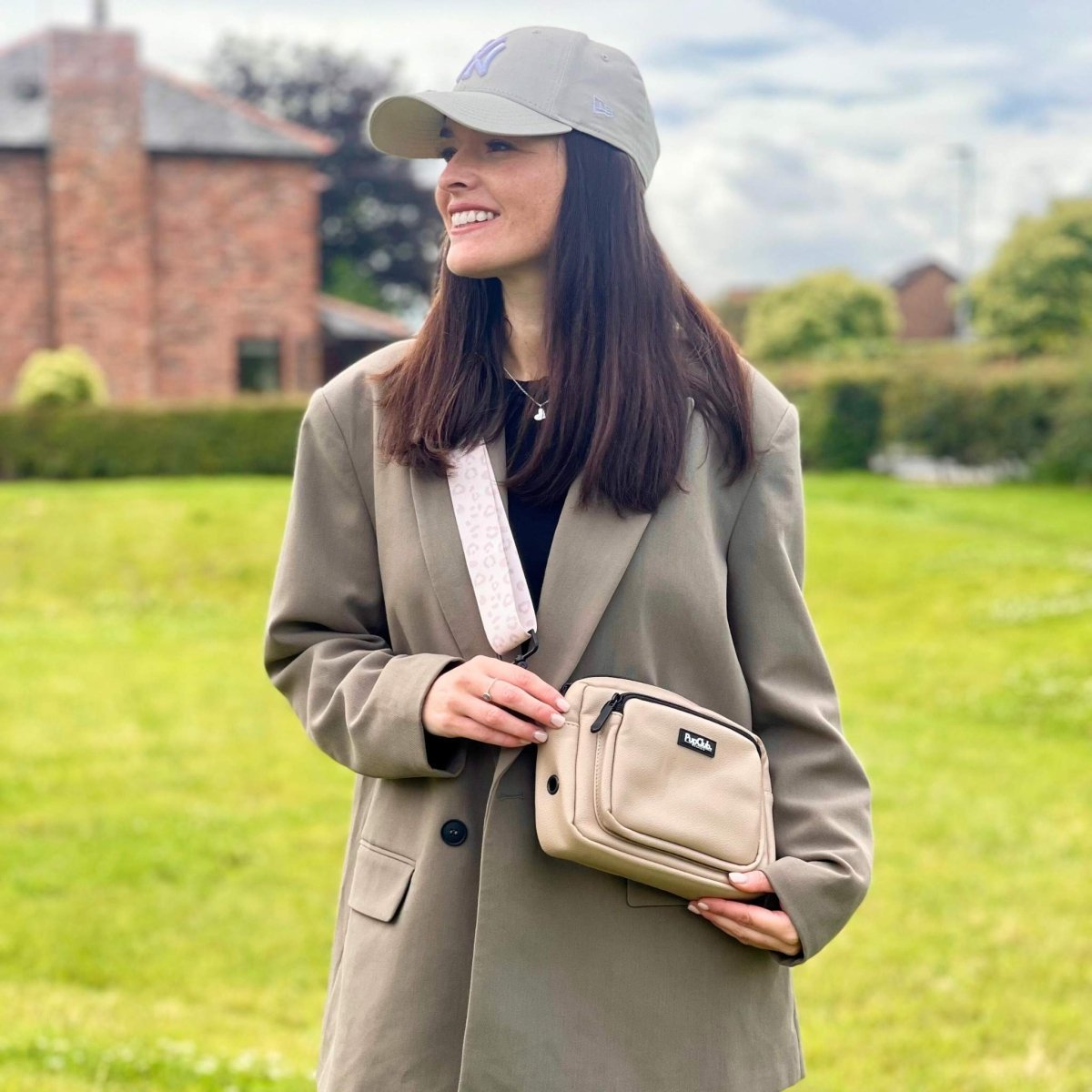 Crossbody Dog Walking Bag - Vegan Leather Tan - mezetto PupClub Couture PupClub Couture