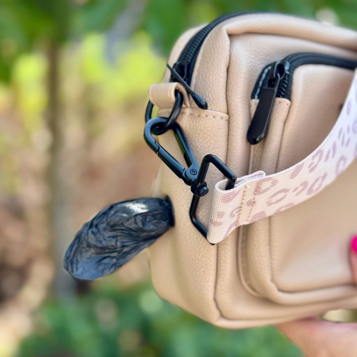 Crossbody Dog Walking Bag - Vegan Leather Tan - mezetto PupClub Couture PupClub Couture