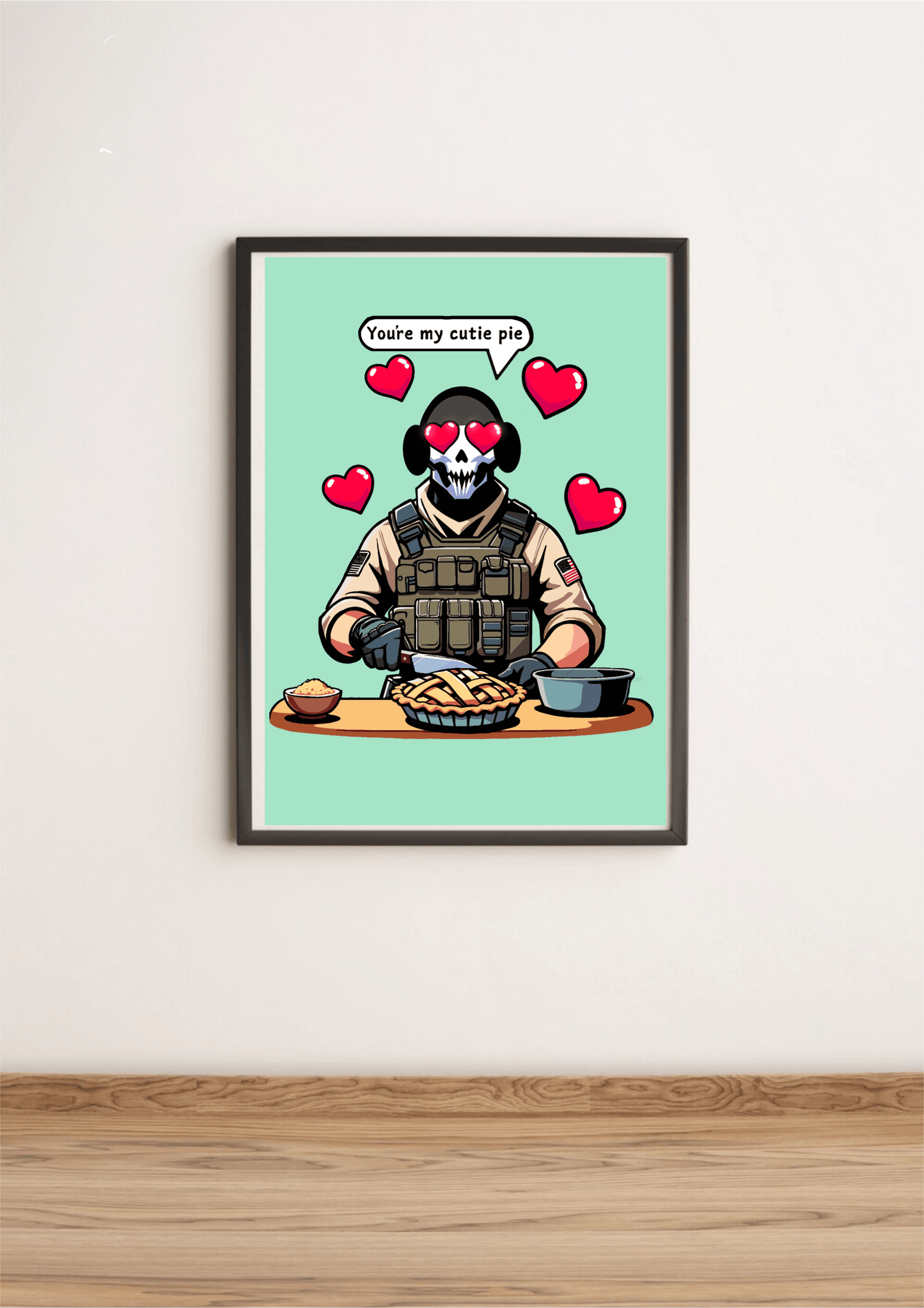 Cutie Pie Soldier Art Print | Funny Romantic Wall Decor - mezetto KEOLIX KEOLIX
